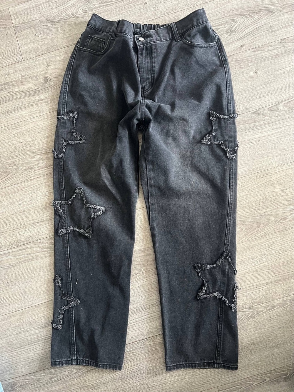 Black Star Patch
Wide Leg Jeans Denim Pants L Size (25)